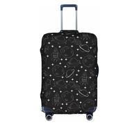 Salelf Spaceship for Luggage Cover Washable Elasticated Suitcase Covers TSA Approved Stylish Dust and Scratch Resistant Case Protector for Kids and Adults, White, X-Large