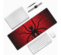 Salelf Spider on The Web for Large Mouse Pad 31.5 x 11.8in Gaming Desk Mat for Keyboard and Mouse with Anti-Slip Rubber Base Waterproof for School Office Home