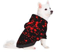 Salelf Splash of Blood for Small Dog Hoodie for Winter Fall, Warm Polyester Puppy Clothes with Hood, Soft Cozy Dog Sweater for Small Breeds, Cold Weather Pet Apparel