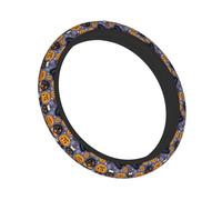 Salelf Spooky Cats and Halloween Pumpkins for Steering Wheel Cover, Universal Neoprene Car Steering Wheel Protector, Non-Slip Easy Install for Cars, Trucks, SUV & ATV
