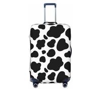Salelf Spotted Skin of Cows for Luggage Cover Washable Elasticated Suitcase Covers TSA Approved Stylish Dust and Scratch Resistant Case Protector for Kids and Adults, Black, Medium