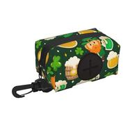 Salelf St Patrick's Day10 for Dog Poop Bag Holder for Leash Doggie Waste Bag Dispenser with Carabiner Clip Soft Fabric Zipper Small Doggy Puppy Pouch