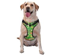Salelf St Patrick's Day6 No Pull Dog Harness Reflective Adjustable Pet VES No Choke Front Clip Pet Harness with 2 Leash Clips + 1 Pet Leash for Large Dog Walking