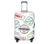 Salelf Stamp Set Collection for Luggage Cover Washable Elasticated Suitcase Covers TSA Approved Stylish Dust and Scratch Resistant Case Protector for Kids and Adults, Black, Small