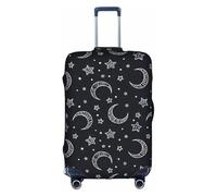 Salelf Stars and Moons for Luggage Cover Washable Elasticated Suitcase Covers TSA Approved Stylish Dust and Scratch Resistant Case Protector for Kids and Adults, White, X-Large