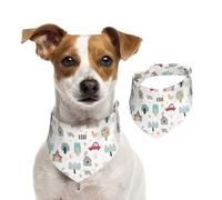 Salelf Summer Farm for Dog Bandana Adjustable - Quick Dry & Breathable Cotton, Cute Floral Pattern for Small Medium Large Dogs, Perfect for Holiday Photos