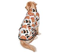 Salelf Sushi Roll Dog Hoodie Security Dog Hoodie Sweater with Pocket and Leash Hole Warm Pet Clothes Dog Winter Sweatshirt for Medium Large Dogs