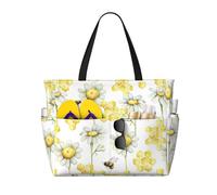 Salelf Sweet Honey Large Beach Tote Bag for Women Extra Large Capacity Waterproof Sandproof Pool Bag Suitable for Swimming Pool Gym Travel