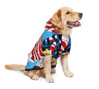 Salelf The Great Bird Spreads its Wings for Dog Hoodie Sweatshirt for Large Dogs, Winter Warm Fleece Lined Polyester Jacket for German Shepherd Golden Retriever, Reflective Strips for Night Walk