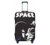 Salelf The Race to Space Luggage Cover Washable Elasticated Luggage Covers for Suitcase TSA Approved Stylish Scratch Resistant Luggage Case Protector, Black, L (26-28 in suitcase)