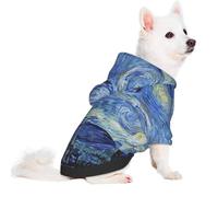 Salelf The Starry Night for Small Dog Hoodie for Winter Fall, Warm Polyester Puppy Clothes with Hood, Soft Cozy Dog Sweater for Small Breeds, Cold Weather Pet Apparel