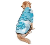 Salelf The Travel Adventure Begins Dog Hoodie Security Dog Hoodie Sweater with Pocket and Leash Hole Warm Pet Clothes Dog Winter Sweatshirt for Medium Large Dogs