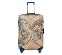 Salelf The World is Hemisphere for Luggage Cover Washable Elasticated Suitcase Covers TSA Approved Stylish Dust and Scratch Resistant Case Protector for Kids and Adults, White, M