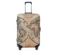 Salelf The World is Hemisphere for Luggage Cover Washable Elasticated Suitcase Covers TSA Approved Stylish Dust and Scratch Resistant Case Protector for Kids and Adults, Black, Small