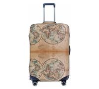 Salelf The World is Hemisphere Luggage Cover Washable Elasticated Luggage Covers for Suitcase TSA Approved Stylish Scratch Resistant Luggage Case Protector, Black, X-L (28.3-31.5 in suitcase)