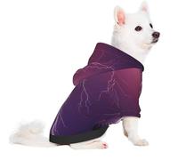 Salelf Thunderstorm Violet Purple for Small Dog Hoodie for Winter Fall, Warm Polyester Puppy Clothes with Hood, Soft Cozy Dog Sweater for Small Breeds, Cold Weather Pet Apparel