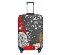 Salelf Traditional Scandinavian Dwarf for Luggage Cover Washable Elasticated Suitcase Covers TSA Approved Stylish Dust and Scratch Resistant Case Protector for Kids and Adults, Black, Large