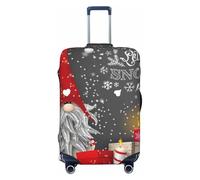 Salelf Traditional Scandinavian Dwarf Luggage Cover Washable Elasticated Luggage Covers for Suitcase TSA Approved Stylish Scratch Resistant Luggage Case Protector, Black, X-L (28.3-31.5 in suitcase)