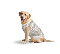 Salelf Traditional Scottish Checkered for Dog Costume, All Season Soft Pure Cotton Pet Harness, Outerwear for Medium to Large Dogs, Outdoor Walking