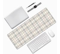 Salelf Traditional Scottish Checkered for Large Mouse Pad 31.5 x 11.8in Gaming Desk Mat for Keyboard and Mouse with Anti-Slip Rubber Base Waterproof for School Office Home
