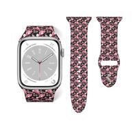 Salelf Tropical Flamingo for Extra Long Apple Watch Band with Dual Buckle, Stretchy Silicone Strap, Sport Fashion Bands for Women Men Compatible with iWatch Series 9/8/SE, Silicone