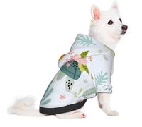 Salelf Turtle and Sea Life for Small Dog Hoodie for Winter Fall, Warm Polyester Puppy Clothes with Hood, Soft Cozy Dog Sweater for Small Breeds, Cold Weather Pet Apparel