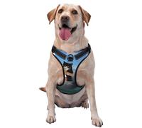 Salelf Two Brave Cats are Floating On The Sea Iceberg No Pull Dog Harness Reflective Adjustable Pet Ves No Choke Front Clip Pet Harness with 2 Leash Clips + 1 Pet Leash for Large Dog Walking
