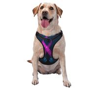 Salelf Two Human Hands are Holds Pink Ribbon Awareness No Pull Dog Harness Reflective Adjustable Pet VES No Choke Front Clip Pet Harness with 2 Leash Clips + 1 Pet Leash for Large Dog Walking