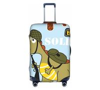 Salelf Tyrannosaurus Rex the Soldier for Luggage Cover Washable Elasticated Suitcase Covers TSA Approved Stylish Dust and Scratch Resistant Case Protector for Kids and Adults, White, X-Large
