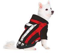 Salelf USA Flag Cross Hoodie for Small Dogs Winter Autumn Warm Polyester Puppy Clothes Hooded Soft Cozy Dog Sweater for Small Breed Cold