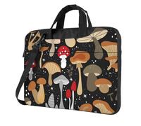 Salelf Various Mushrooms for 360 Protection Laptop Bag for 13-15.6 Inch, Business Messenger Briefcase, Black, 13 inch