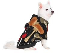 Salelf Various Mushrooms for Small Dog Hoodie for Winter Fall, Warm Polyester Puppy Clothes with Hood, Soft Cozy Dog Sweater for Small Breeds, Cold Weather Pet Apparel