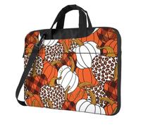 Salelf Various Pumpkins Leopard Orange White for 360 Protection Laptop Bag for 13-15.6 Inch, Business Messenger Briefcase, Black, 14 inch