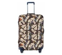 Salelf Vector Butterflies Luggage Cover Washable Elasticated Luggage Covers for Suitcase TSA Approved Stylish Scratch Resistant Luggage Case Protector, Black, L (26-28 in suitcase)