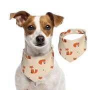 Salelf Vintage Cute Little Red Fox for Dog Bandana Adjustable - Quick Dry & Breathable Cotton, Cute Floral Pattern for Small Medium Large Dogs, Perfect for Holiday Photos