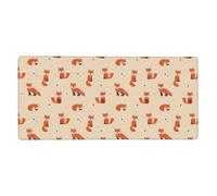 Salelf Vintage Cute Little Red Fox for Large Extended Mouse Pad 16x35.5, Non-Slip Mouse Pad, Office Desk Keyboard Pad, Water Resistant, Stitched Edges