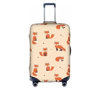Salelf Vintage Cute Little Red Fox for Luggage Cover Washable Elasticated Suitcase Covers TSA Approved Stylish Dust and Scratch Resistant Case Protector for Kids and Adults, White, Medium