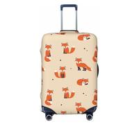 Salelf Vintage Cute Little Red Fox for Luggage Cover Washable Elasticated Suitcase Covers TSA Approved Stylish Dust and Scratch Resistant Case Protector for Kids and Adults, Black, S