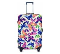 Salelf Vintage Devil Mask Luggage Cover Washable Elasticated Luggage Covers for Suitcase TSA Approved Stylish Scratch Resistant Luggage Case Protector, Texture Fabric Of Butterfly, S (18.8-20.8 in