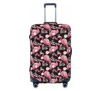 Salelf Vintage Devil Mask Luggage Cover Washable Elasticated Luggage Covers for Suitcase TSA Approved Stylish Scratch Resistant Luggage Case Protector, Tropical Flamingo, S (18.8-20.8 in suitcase)