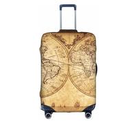 Salelf Vintage Map Of The World for Luggage Cover Washable Elasticated Suitcase Covers TSA Approved Stylish Dust and Scratch Resistant Case Protector for Kids and Adults, White, L