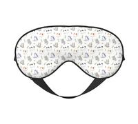 Salelf Watercolor Cat and Leaf Sleep Mask Double-Sided Eye Mask Soft Adjustable Sleeping Eye Covers for Sleeping Perfect Shading Reduce Eye Edema