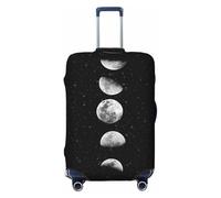 Salelf Waxing Waning Moon for Luggage Cover Washable Elasticated Suitcase Covers TSA Approved Stylish Dust and Scratch Resistant Case Protector for Kids and Adults, Black, Small