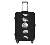 Salelf Waxing Waning Moon for Luggage Cover Washable Elasticated Suitcase Covers TSA Approved Stylish Dust and Scratch Resistant Case Protector for Kids and Adults, White, Small