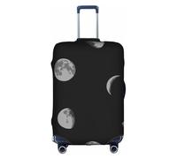 Salelf Waxing Waning Moon1 for Luggage Cover Washable Elasticated Suitcase Covers TSA Approved Stylish Dust and Scratch Resistant Case Protector for Kids and Adults, White, Small