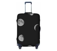 Salelf Waxing Waning Moon1 for Luggage Cover Washable Elasticated Suitcase Covers TSA Approved Stylish Dust and Scratch Resistant Case Protector for Kids and Adults, Black, Medium