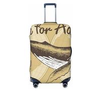 Salelf We Live for Adventure,Lets GO Luggage Cover Washable Elasticated Luggage Covers for Suitcase TSA Approved Stylish Scratch Resistant Luggage Case Protector, Black, L (26-28 in suitcase)