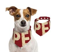 Salelf We Open Red Retro for Dog Bandana Adjustable - Quick Dry & Breathable Cotton, Cute Floral Pattern for Small Medium Large Dogs, Perfect for Holiday Photos