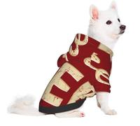 Salelf We Open Red Retro for Small Dog Hoodie for Winter Fall, Warm Polyester Puppy Clothes with Hood, Soft Cozy Dog Sweater for Small Breeds, Cold Weather Pet Apparel