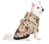 Salelf Western Cowboy for Small Dog Hoodie for Winter Fall, Warm Polyester Puppy Clothes with Hood, Soft Cozy Dog Sweater for Small Breeds, Cold Weather Pet Apparel